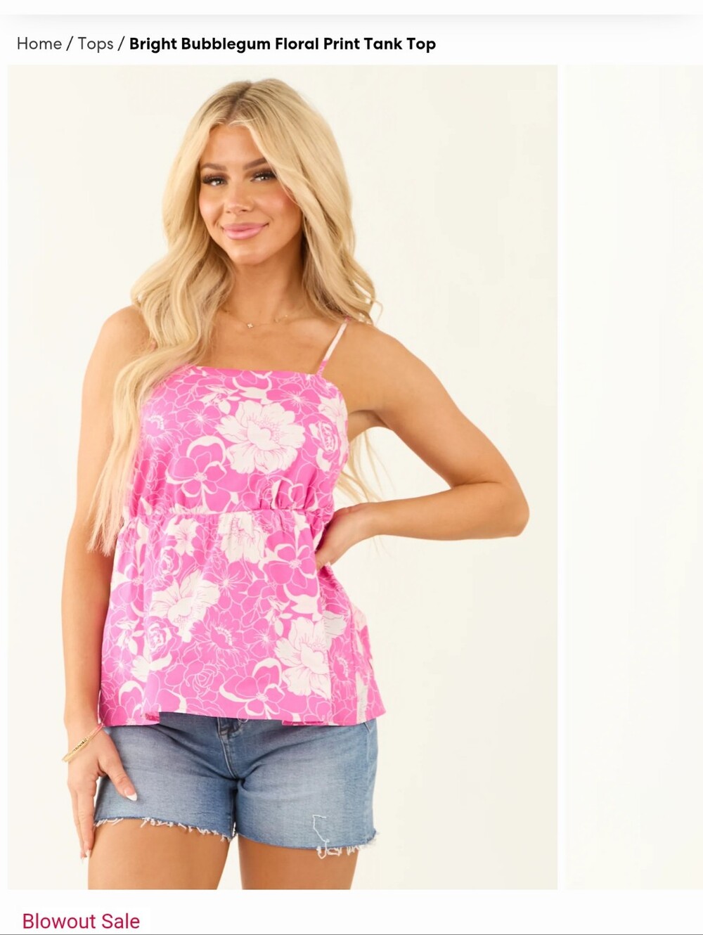 Lime Lush Boutique Pink Floral Top Size L